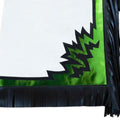 Close-up of a flag with green, black, and white colors.