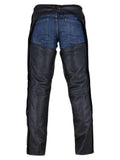 Black Leather Assless Chaps Buckle Waist Back