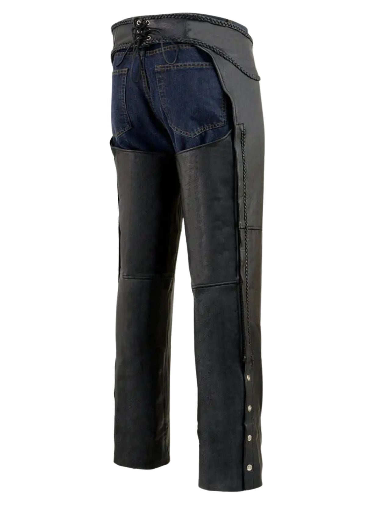 Black Riding Assless Chaps Back