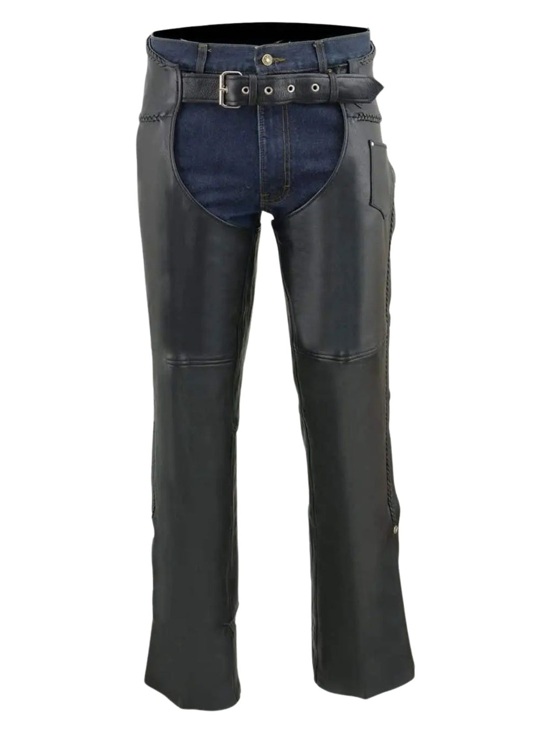 Black Riding Assless Chaps Front