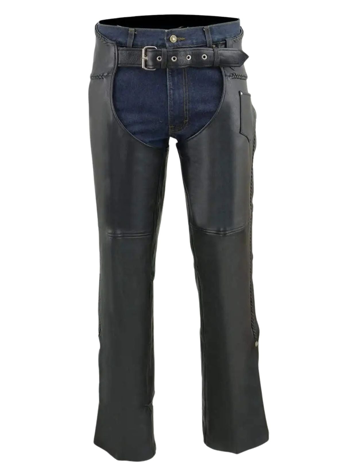 Black Riding Assless Chaps Front