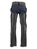 Classic Black Leather Assless Chaps Back