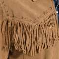 Men's Tan Suede Fringe Jacket Shoulder