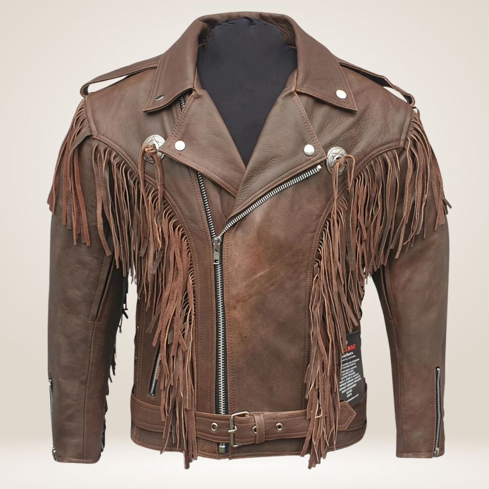 Men's American-Made Leather Fringe Jacket