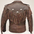 Men's American-Made Leather Fringe Jacket Back