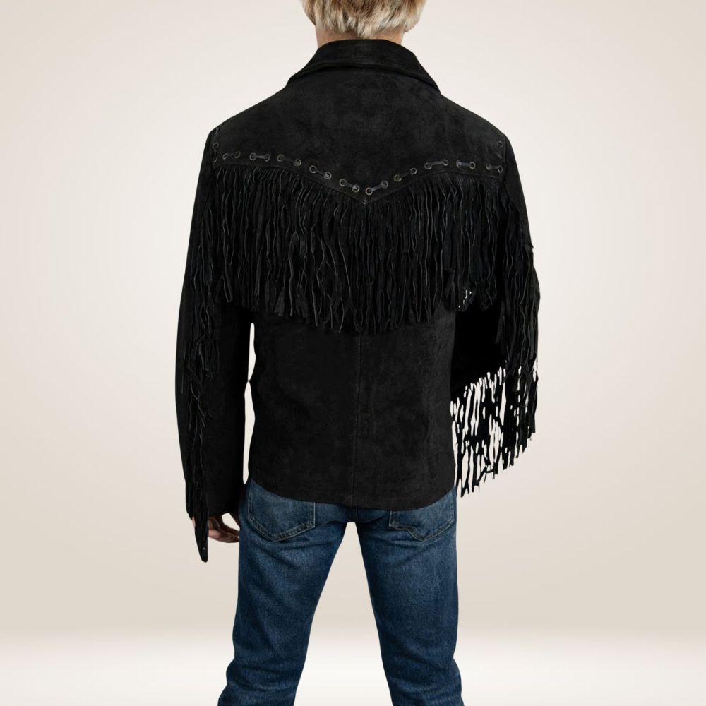 Men's Suede Leather Fringe Jacket