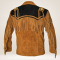 Men's Native American-Inspired Suede Fringe Jacket Back