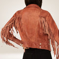 German Trachten Women's Western Jacket with Fringes Back