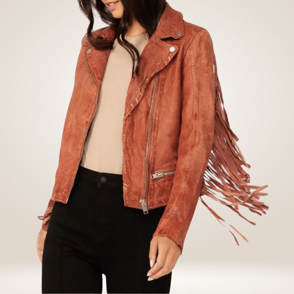 German Trachten Women's Western Jacket with Fringes