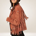 German Trachten Women's Western Jacket with Fringes Side