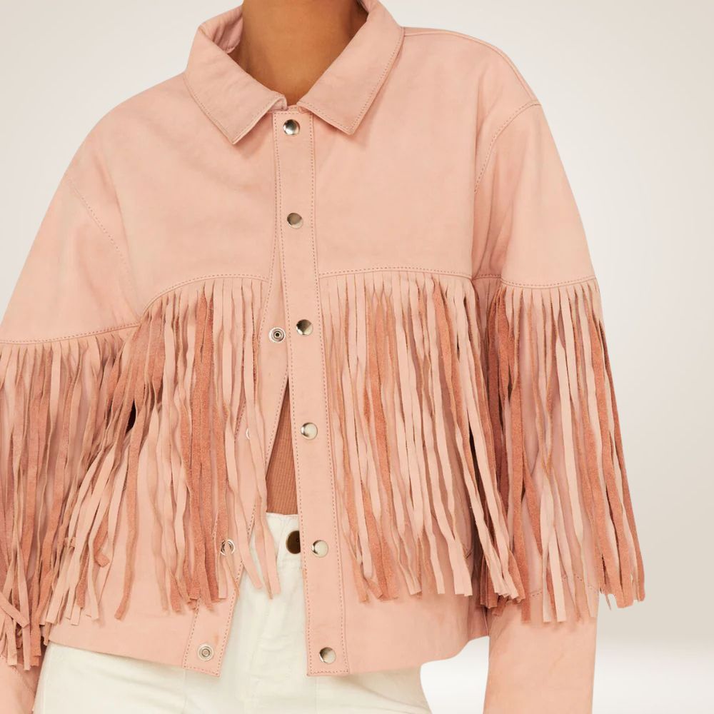 Oktoberfest Pink Western Style Jacket for Women Close