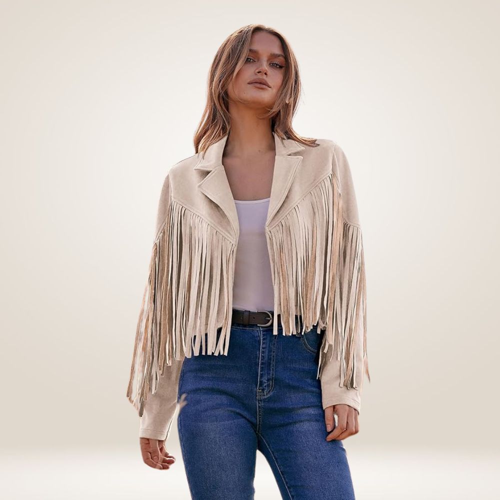 Women’s Fringe Faux Suede Leather Jacket