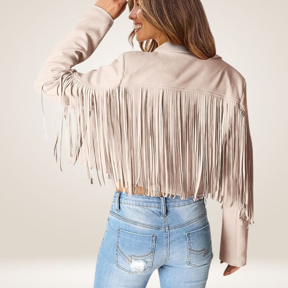 Women’s Fringe Faux Suede Leather Jacket