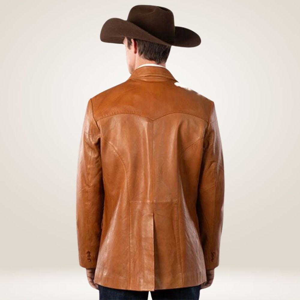 Tan Lambskin Leather Blazer