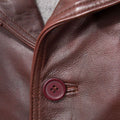 Distressed Brown Leather Coat Close