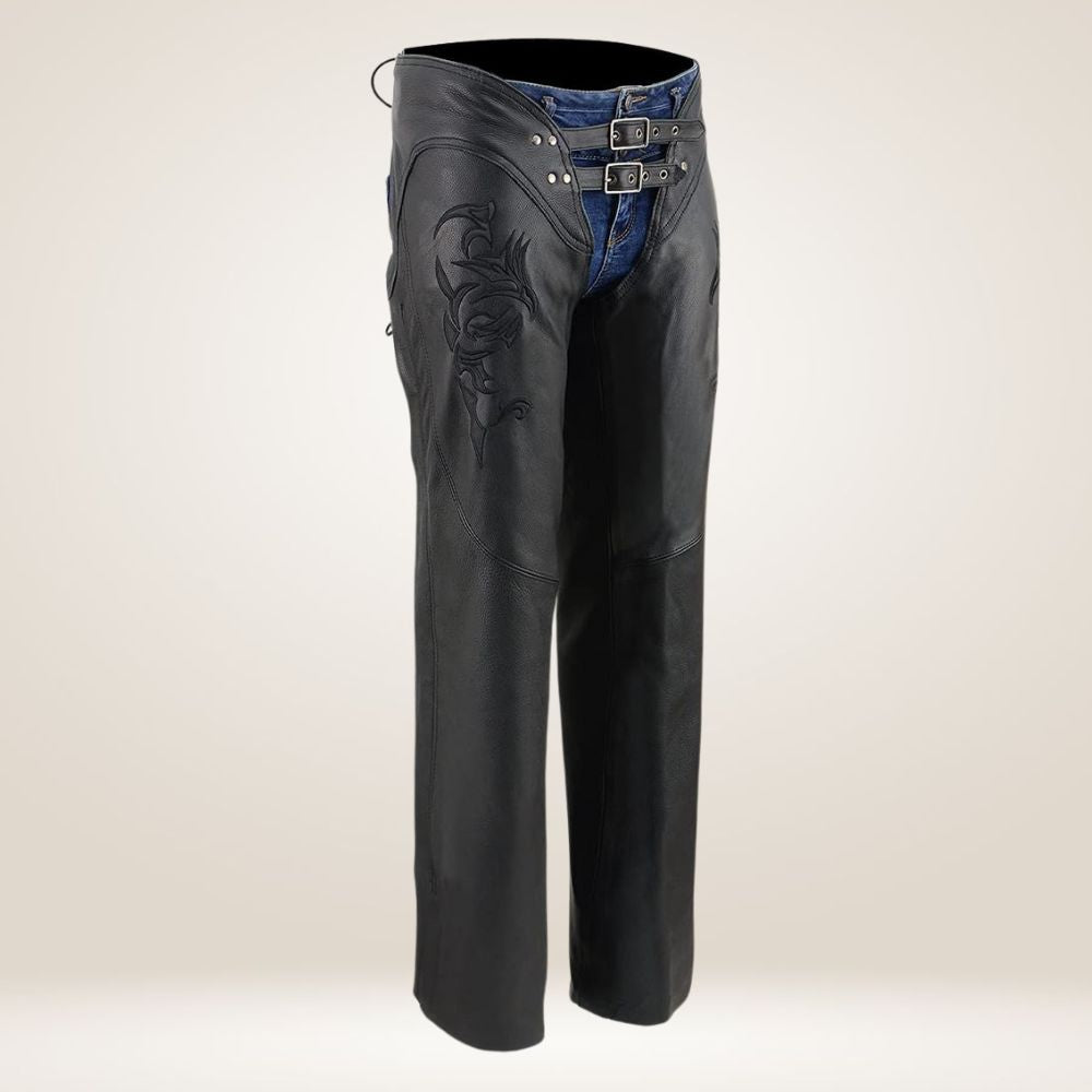 Leather Women’s Black Motorcycle Chaps