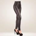 Lusty Chic Women’s High-Waisted Leather Look Trousers