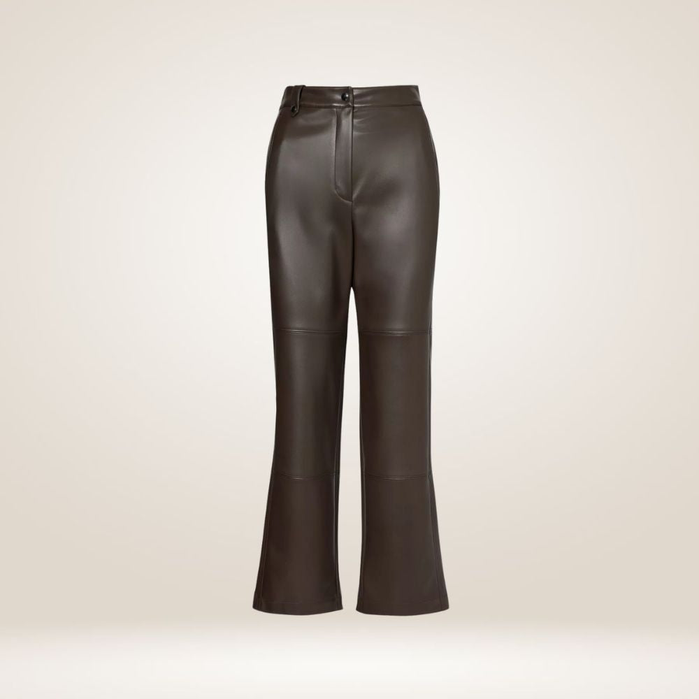 Women's Dark Brown Leather Pants