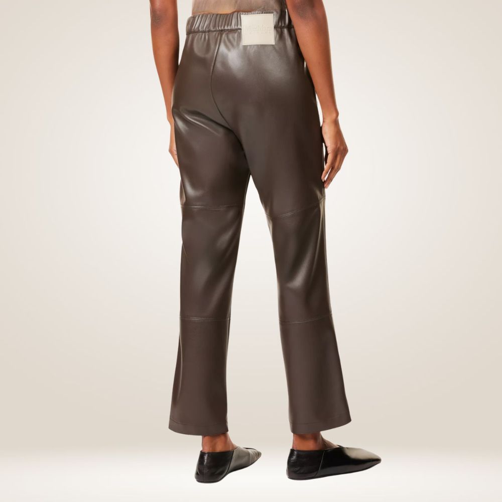 Women's Dark Brown Leather Pants