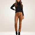 Women's Brown Leather Pants