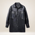 Women’s Oversized Black Leather Shirt Jacket Product
