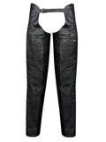 Men's Black Leather Assless Chaps Lace Up front