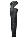 Men's Black Leather Assless Chaps Lace Up side