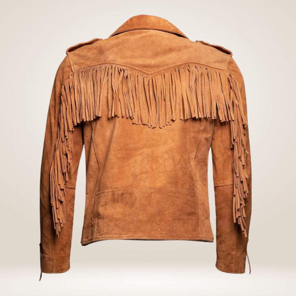 Men's Brown Suede Fringe Jacket 