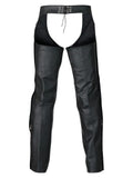 Mesh Lined Leather Chaps with Pocket Back