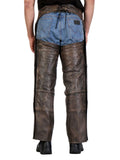 Rustic Brown Leather Buttless Chaps Back