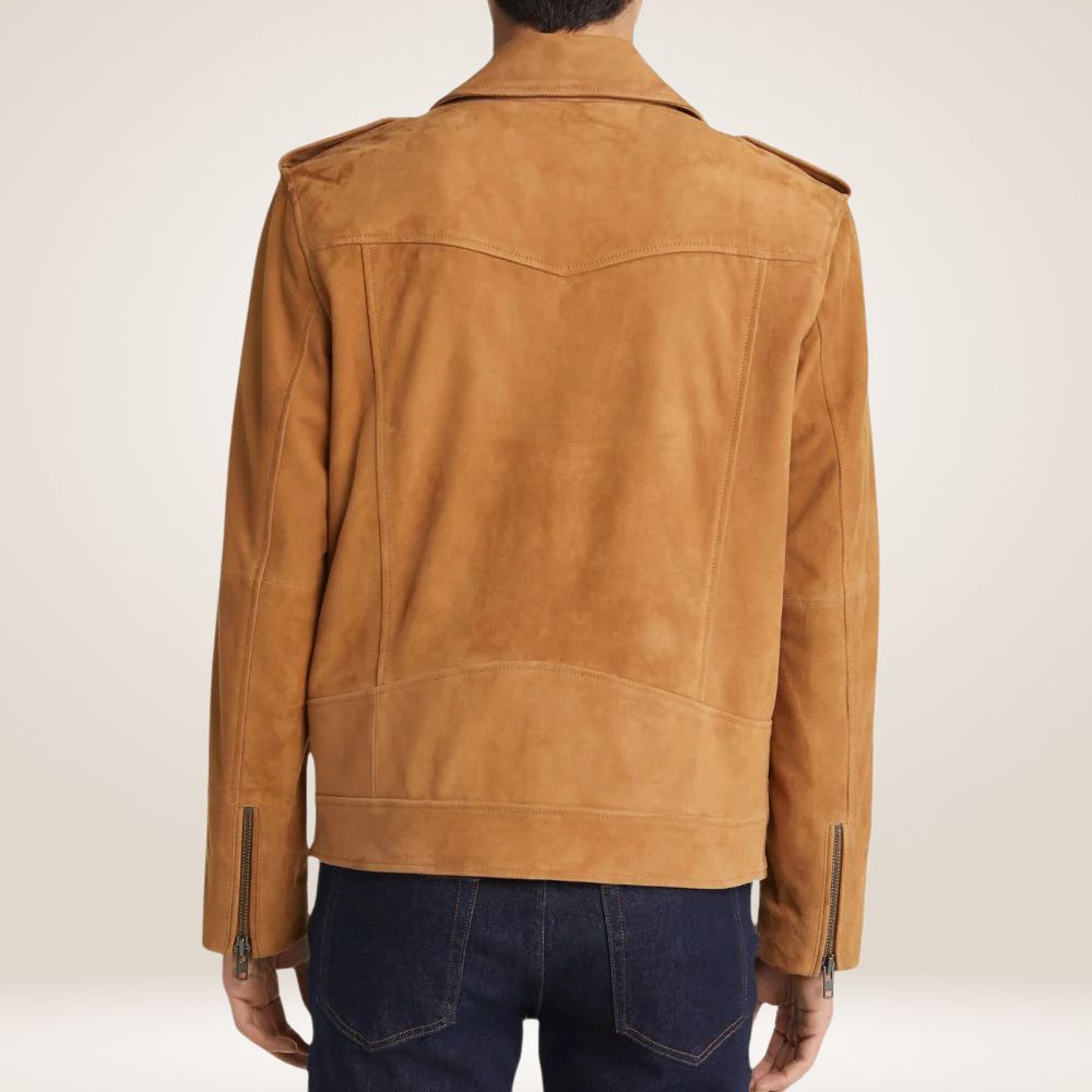 Vintage Tan Suede Moto Jacket