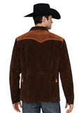 Two-Tone Suede Trucker Jacket Back