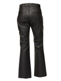 Black leather pants on a white background for women
