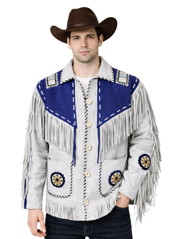 White & Blue Cowboy Jacket