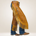 Men's Tooled Leather Fringe Chaps