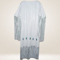 Women’s White Leather Long Fringes Beaded Wedding Dress Back