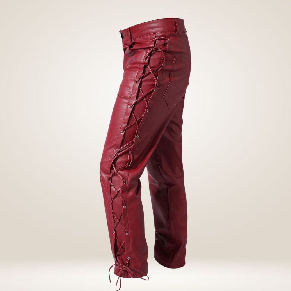 Red Leather Pants Sides