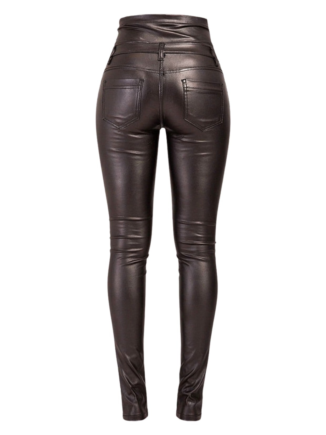 Brown leather pants on a white background
