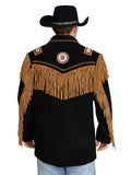 black western beaded fringe jacket back view