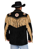 black western fringe jacket beaded yoke back