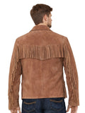 mens classic suede fringe jacket back yoke
